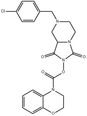 4H-1,4-Benzoxazine-4-carboxylic acid, 2,3-dihydro-, 7-[(4-chlorophenyl)methyl]hexahydro-1,3-dioxoimidazo[1,5-a]pyrazin-2-yl ester Structure