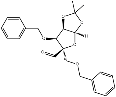 L-arabino-Pentodialdo-5,2-furanose, 4,5-O-(1-methylethylidene)-2-C-[(phenylmethoxy)methyl]-3-O-(phenylmethyl)-, (5R)- 구조식 이미지