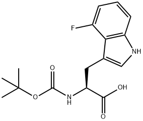 L-Tryptophan, N-[(1,1-dimethylethoxy)carbonyl]-4-fluoro- 구조식 이미지