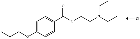 Benzoic acid, 4-propoxy-, 2-(diethylamino)ethyl ester, hydrochloride (1:1) Structure