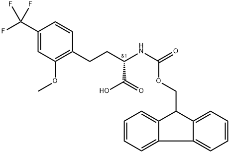 Fmoc-2-methoxy-4-(trifluoromethyl)-L-homophenylalanine 구조식 이미지