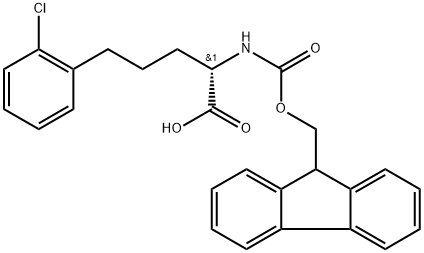 Fmoc-(S)-2-amino-5-(2-chlorophenyl)pentanoic acid Structure