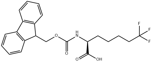 Heptanoic acid, 2-[[(9H-fluoren-9-ylmethoxy)carbonyl]amino]-7,7,7-trifluoro-, (2S)- Structure