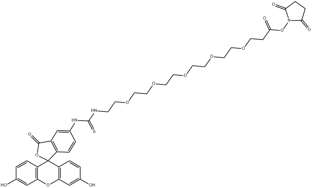 Flurescein-PEG5-NHS ester Structure