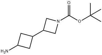 1-Azetidinecarboxylic acid, 3-(3-aminocyclobutyl)-, 1,1-dimethylethyl ester Structure