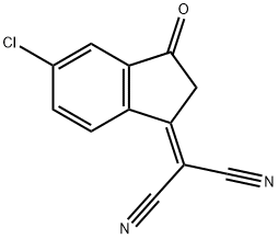 Propanedinitrile, 2-(5-chloro-2,3-dihydro-3-oxo-1H-inden-1-ylidene)- 구조식 이미지