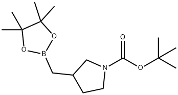 1-Pyrrolidinecarboxylic acid, 3-[(4,4,5,5-tetramethyl-1,3,2-dioxaborolan-2-yl)methyl]-, 1,1-dimethylethyl ester 구조식 이미지