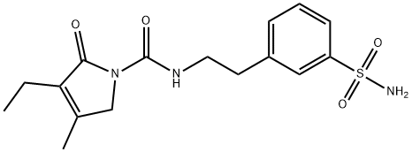 1H-Pyrrole-1-carboxamide, N-[2-[3-(aminosulfonyl)phenyl]ethyl]-3-ethyl-2,5-dihydro-4-methyl-2-oxo- Structure