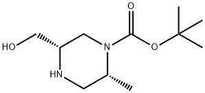 1-Piperazinecarboxylic acid, 5-(hydroxymethyl)-2-methyl-, 1,1-dimethylethyl ester, (2R,5S)- Structure