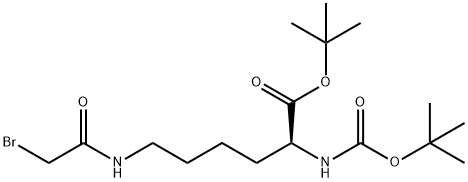 (S)-tert-butyl 6-(2-bromoacetamido)-2-((tert-butoxycarbonyl)amino)hexanoate Structure