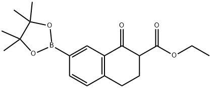 Ethyl 1-oxo-7-(tetramethyl-1,3,2-dioxaborolan-2-yl)-3,4-dihydro-2H-naphthalene-2-carboxylate Structure