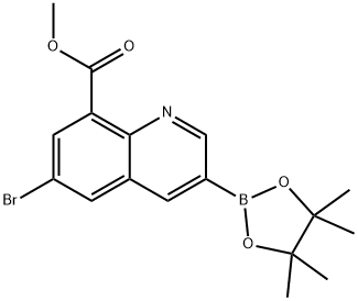 Methyl 6-bromo-3-(tetramethyl-1,3,2-dioxaborolan-2-yl)quinoline-8-carboxylate Structure