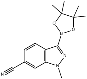 1-Methyl-3-(4,4,5,5-tetramethyl-1,3,2-dioxaborolan-2-yl)-indazole-6-carbonitrile Structure