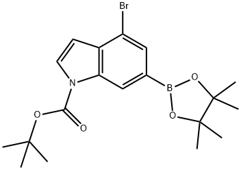 tert-Butyl 4-bromo-6-(tetramethyl-1,3,2-dioxaborolan-2-yl)indole-1-carboxylate Structure