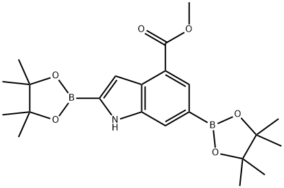 methyl 2,6-bis(tetramethyl-1,3,2-dioxaborolan-2-yl)-1H-indole-4-carboxylate Structure