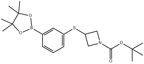 3-[(N-BOC-Azetidin-3-yl)sulfanyl]phenylboronic acid, pinacol ester Structure