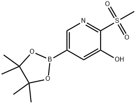 2-methanesulfonyl-5-(tetramethyl-1,3,2-dioxaborolan-2-yl)pyridin-3-ol Structure