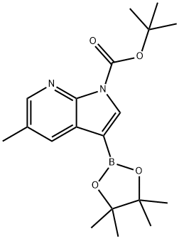 tert-Butyl 5-methyl-3-(4,4,5,5-tetramethyl-1,3,2-dioxaborolan-2-yl)-1H-pyrrolo[2,3-b]pyridine-1-carboxylate 구조식 이미지