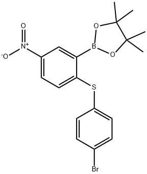 2-(4-Bromophenylthio)-5-nitrophenylboronic acid pinacol ester Structure