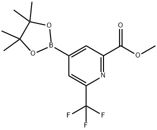 2-Pyridinecarboxylic acid, 4-(4,4,5,5-tetramethyl-1,3,2-dioxaborolan-2-yl)-6-(trifluoromethyl)-, methyl ester Structure