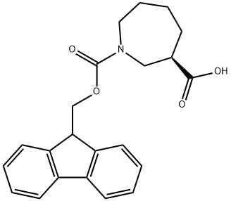 1H-Azepine-1,3-dicarboxylic acid, hexahydro-, 1-(9H-fluoren-9-ylmethyl) ester, (3R)- 구조식 이미지