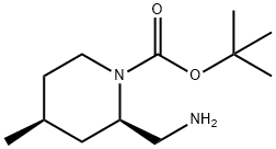1-Piperidinecarboxylic acid, 2-(aminomethyl)-4-methyl-, 1,1-dimethylethyl ester, (2R,4S)- Structure
