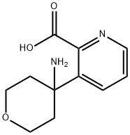 2-Pyridinecarboxylic acid, 3-(4-aminotetrahydro-2H-pyran-4-yl)- 구조식 이미지