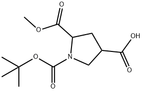 1,2,4-Pyrrolidinetricarboxylic acid, 1-(1,1-dimethylethyl) 2-methyl ester Structure