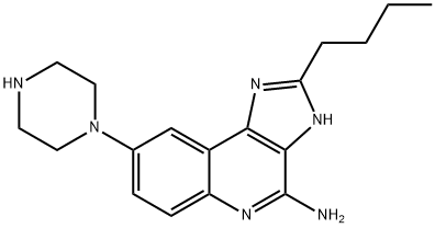 3H-Imidazo[4,5-c]quinolin-4-amine, 2-butyl-8-(1-piperazinyl)- Structure