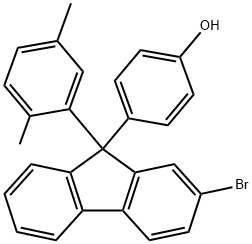 Phenol, 4-[2-bromo-9-(2,5-dimethylphenyl)-9H-fluoren-9-yl]- Structure