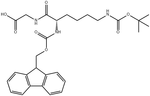 (9H-Fluoren-9-yl)MethOxy]Carbonyl Lys(Boc)-Gly-OH Structure
