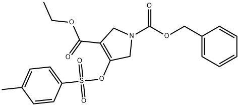 1H-Pyrrole-1,3-dicarboxylic acid, 2,5-dihydro-4-[[(4-methylphenyl)sulfonyl]oxy]-, 3-ethyl 1-(phenylmethyl) ester 구조식 이미지