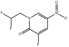 2(1H)-Pyridinone, 1-(2,2-difluoroethyl)-3-fluoro-5-nitro- Structure