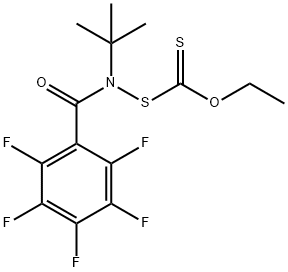 Carbonodithioic acid, S-[(1,1-dimethylethyl)(2,3,4,5,6-pentafluorobenzoyl)azanyl] O-ethyl ester Structure