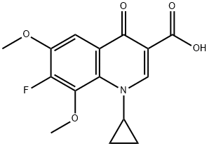 3-Quinolinecarboxylic acid, 1-cyclopropyl-7-fluoro-1,4-dihydro-6,8-dimethoxy-4-oxo- Structure