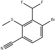 Benzonitrile, 4-bromo-3-(difluoromethyl)-2-(methylthio)- 구조식 이미지