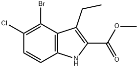 1H-Indole-2-carboxylic acid, 4-bromo-5-chloro-3-ethyl-, methyl ester 구조식 이미지