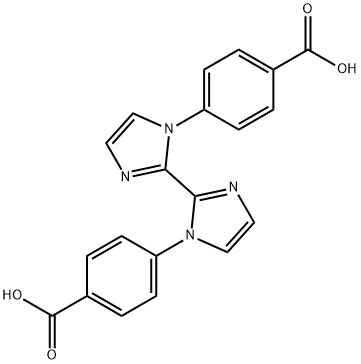 Benzoic acid, 4,4'-[2,2'-bi-1H-imidazole]-1,1'-diylbis- Structure