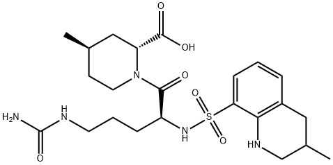 2-Piperidinecarboxylic acid, 1-[(2S)-5-[(aminocarbonyl)amino]-1-oxo-2-[[(1,2,3,4-tetrahydro-3-methyl-8-quinolinyl)sulfonyl]amino]pentyl]-4-methyl-, (2R,4R)- 구조식 이미지