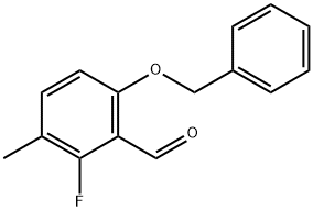 Benzaldehyde, 2-fluoro-3-methyl-6-(phenylmethoxy)- Structure