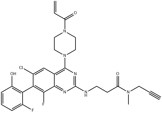 Propanamide, 3-[[6-chloro-8-fluoro-7-(2-fluoro-6-hydroxyphenyl)-4-[4-(1-oxo-2-propen-1-yl)-1-piperazinyl]-2-quinazolinyl]amino]-N-methyl-N-2-propyn-1-yl- Structure