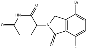 3-(4-bromo-7-fluoro-1-oxo-2,3-dihydro-1H-inden-2-yl)piperidine-2,6-dione 구조식 이미지