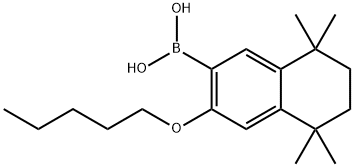 Boronic acid, B-[5,6,7,8-tetrahydro-5,5,8,8-tetramethyl-3-(pentyloxy)-2-naphthalenyl]- Structure