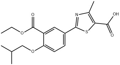 5-Thiazolecarboxylic acid, 2-[3-(ethoxycarbonyl)-4-(2-methylpropoxy)phenyl]-4-methyl- 구조식 이미지