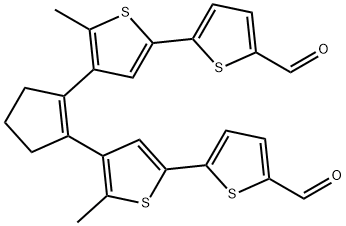 [2,2'-Bithiophene]-5-carboxaldehyde, 4'-[2-(5'-formyl-5-methyl[2,2'-bithiophen]-4-yl)-1-cyclopenten-1-yl]-5'-methyl- Structure