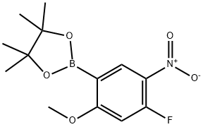 1,3,2-Dioxaborolane, 2-(4-fluoro-2-methoxy-5-nitrophenyl)-4,4,5,5-tetramethyl- 구조식 이미지