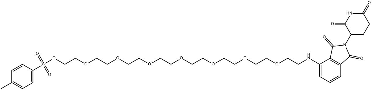 1H-Isoindole-1,3(2H)-dione, 2-(2,6-dioxo-3-piperidinyl)-4-[[23-[[(4-methylphenyl)sulfonyl]oxy]-3,6,9,12,15,18,21-heptaoxatricos-1-yl]amino]- Structure