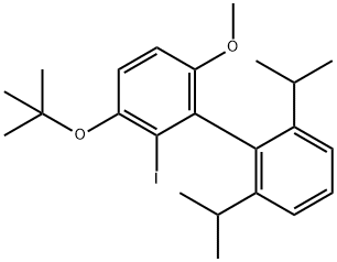 1,1'-Biphenyl, 3-(1,1-dimethylethoxy)-2-iodo-6-methoxy-2',6'-bis(1-methylethyl)- 구조식 이미지