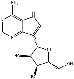 3,4-Pyrrolidinediol, 2-(4-amino-5H-pyrrolo3,2-dpyrimidin-7-yl)-5-(hydroxymethyl)-, (2S,3S,4R,5R)- 구조식 이미지