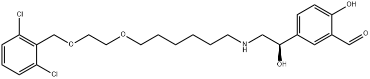 Benzaldehyde, 5-[(1R)-2-[[6-[2-[(2,6-dichlorophenyl)methoxy]ethoxy]hexyl]amino]-1-hydroxyethyl]-2-hydroxy- Structure